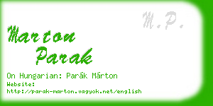 marton parak business card
