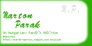 marton parak business card